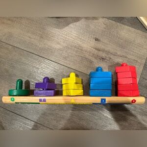 Melissa & Doug Colorful Wooden Stack & Sort Toy